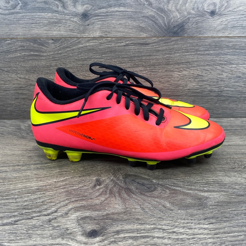 Nike Hypervenom Phelon FG Soccer Cleats Mens 6.5 Crimson Yellow 599809-690